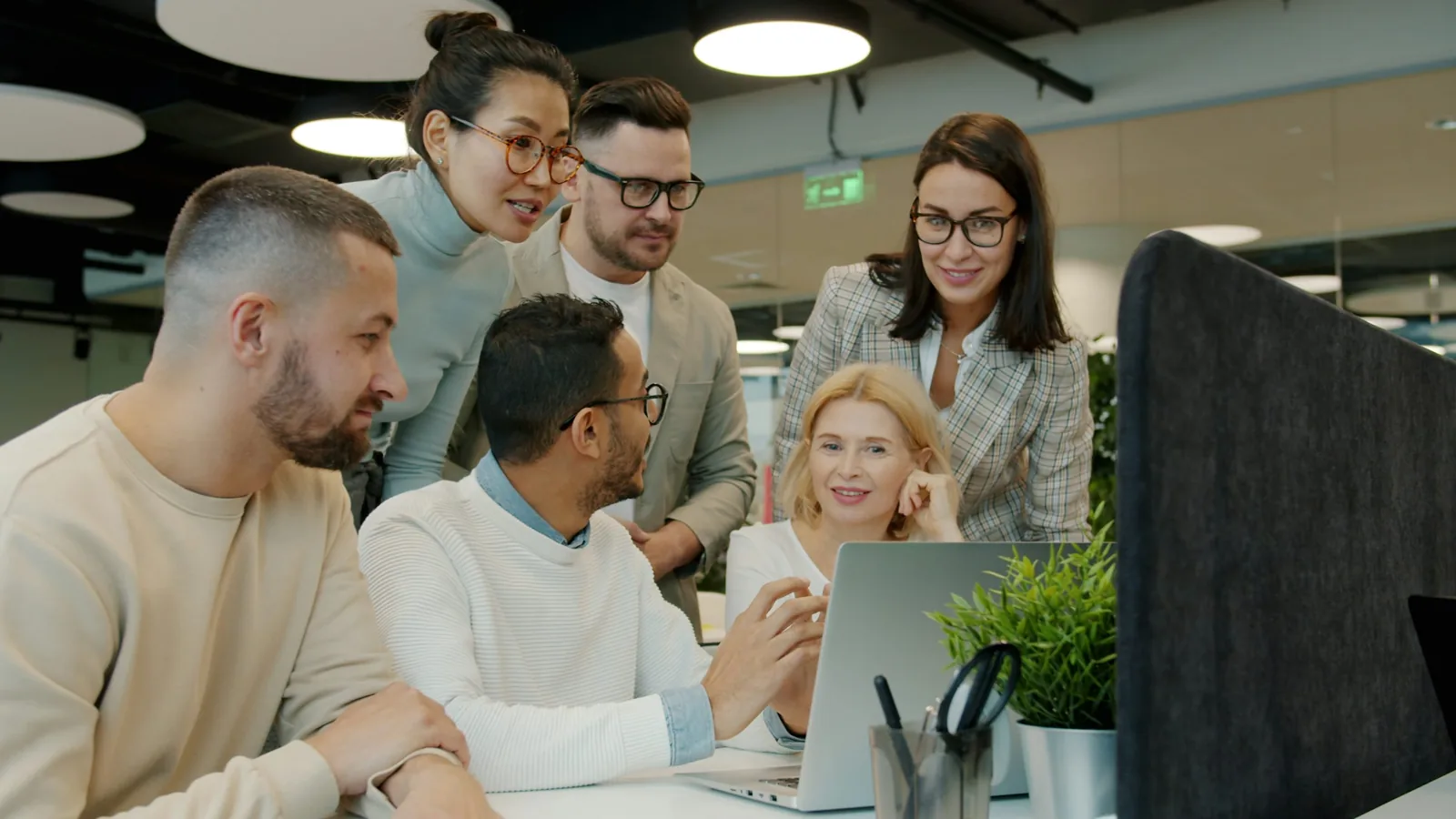 Business technology professionals working together